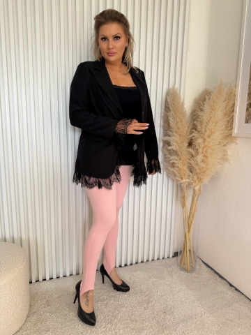 Dámské elegantní legíny kaliopky Pedro v růžové barvě na pásek pod chodidlem