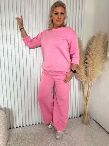 Dámský sportovní růžový komplet Dora mikiny a kalhot