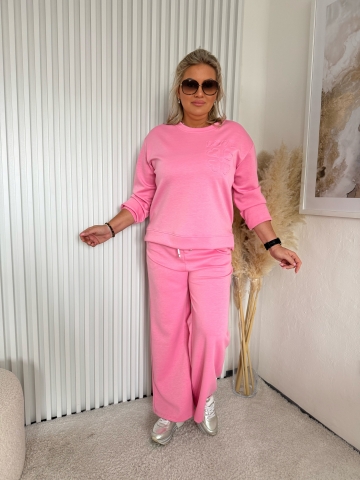 Dámský sportovní růžový komplet Dora mikiny a kalhot