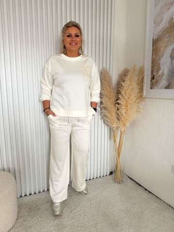 Dámský sportovní bílý komplet Dora mikiny a kalhot