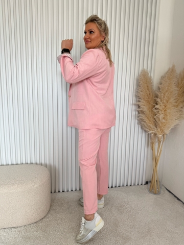 Dámský elegantní kalhotový kostým Dejna růžový