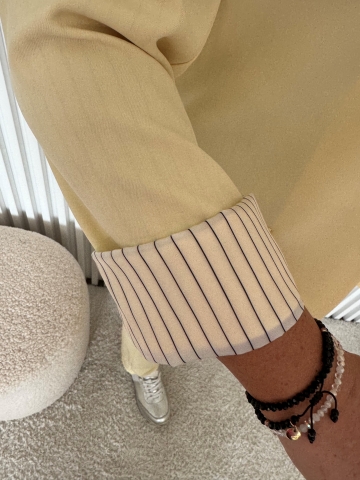 Dámský elegantní kalhotový kostým Dejna žlutý