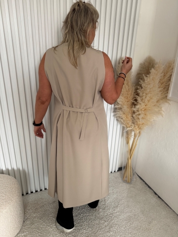 Dámská mocca luxusní dlouhá vesta Dios