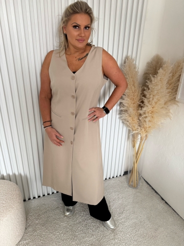 Dámská mocca luxusní dlouhá vesta Dios