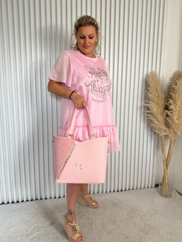 Dámská růžová kabelka Bravo značky Laura Biaggi