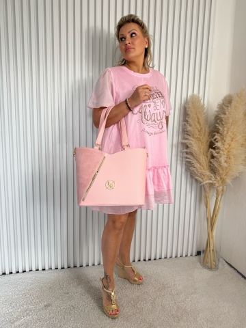 Dámská růžová kabelka Bravo značky Laura Biaggi