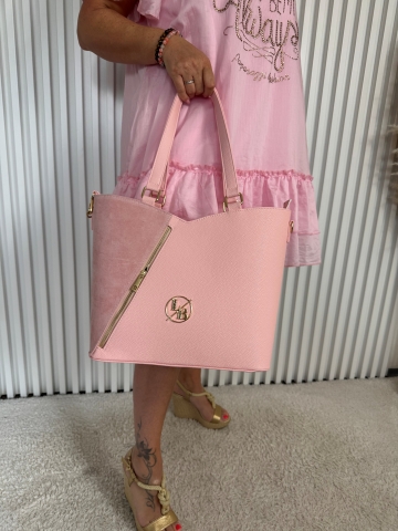 Dámská růžová kabelka Bravo značky Laura Biaggi