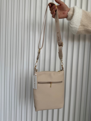 Dámská béžová crosbody kabelka Mirai značka Laura Biaggi