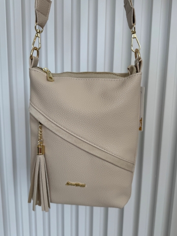 Dámská béžová crosbody kabelka Mirai značka Laura Biaggi