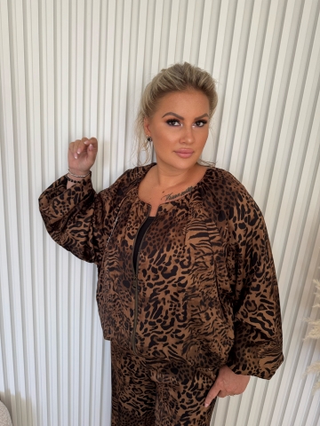 Dámská oversize bomberka Cindy s leopardím vzorem