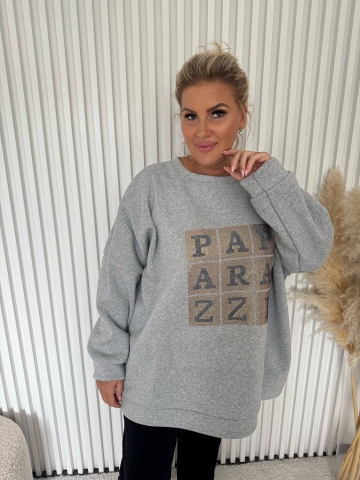 Dámská oversize mikina Petra zn. Paparazzi Fashion v šedé barvě