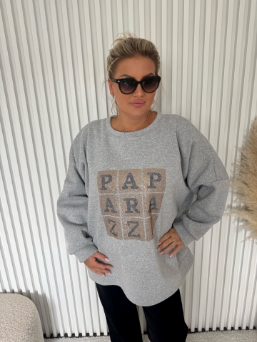 Dámská oversize mikina Petra zn. Paparazzi Fashion v šedé barvě