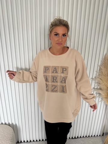 Dámská oversize mikina Petra zn. Paparazzi Fashion v béžové barvě