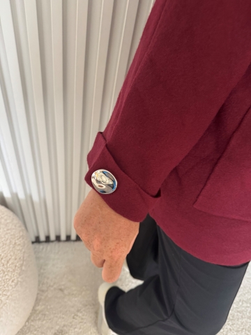Dámský luxusní vínový svetr Šárka na zip značky Paparazzi Fashion