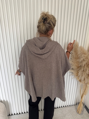 Dámské luxusní pončo Milla v mocca barvě značky Paparazzi Fashion