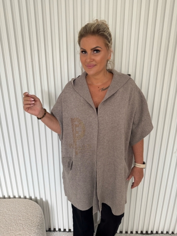 Dámské luxusní pončo Milla v mocca barvě značky Paparazzi Fashion