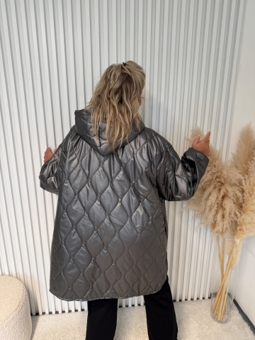 Dámská lehká přechodová stříbrná oversize bunda Tally