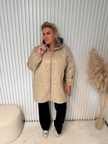 Dámská oversize přechodová bunda Riva v béžové barvě