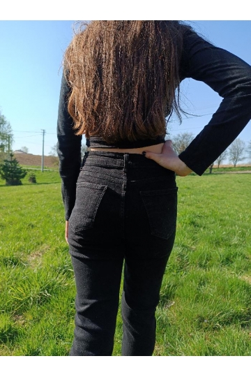 Dámské luxusní černé rifle, džíny Majky