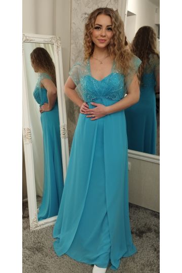 Dámské společenské dlouhé světle modré šaty IRIS