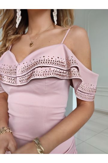 Dámské společenské krátké starorůžové šaty AZALIA