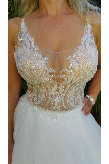 Dámské svatební dlouhé šaty ROMI značky NATALI