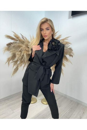 Dámský elegantní kalhotový kostýmek Caroline značky Paparazzi Fashion v černé barvě