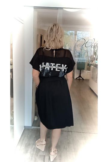Dámské oversize bavlněné černé šaty Fira